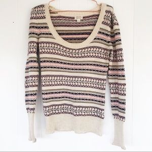 Anthropologie Striped angora blend sweater L